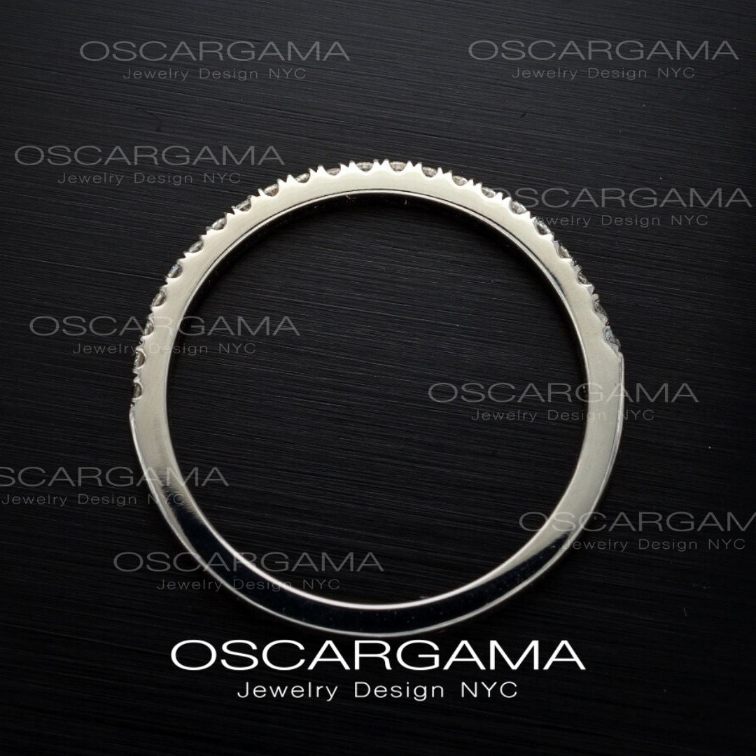 Pave Diamond Wedding Ring band in 14k Gold