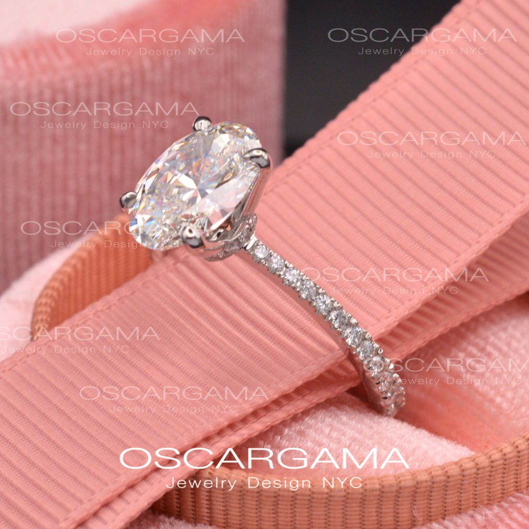 Classic Solitaire Oval engagement ring 2ct to 3ct lab Grown Diamond