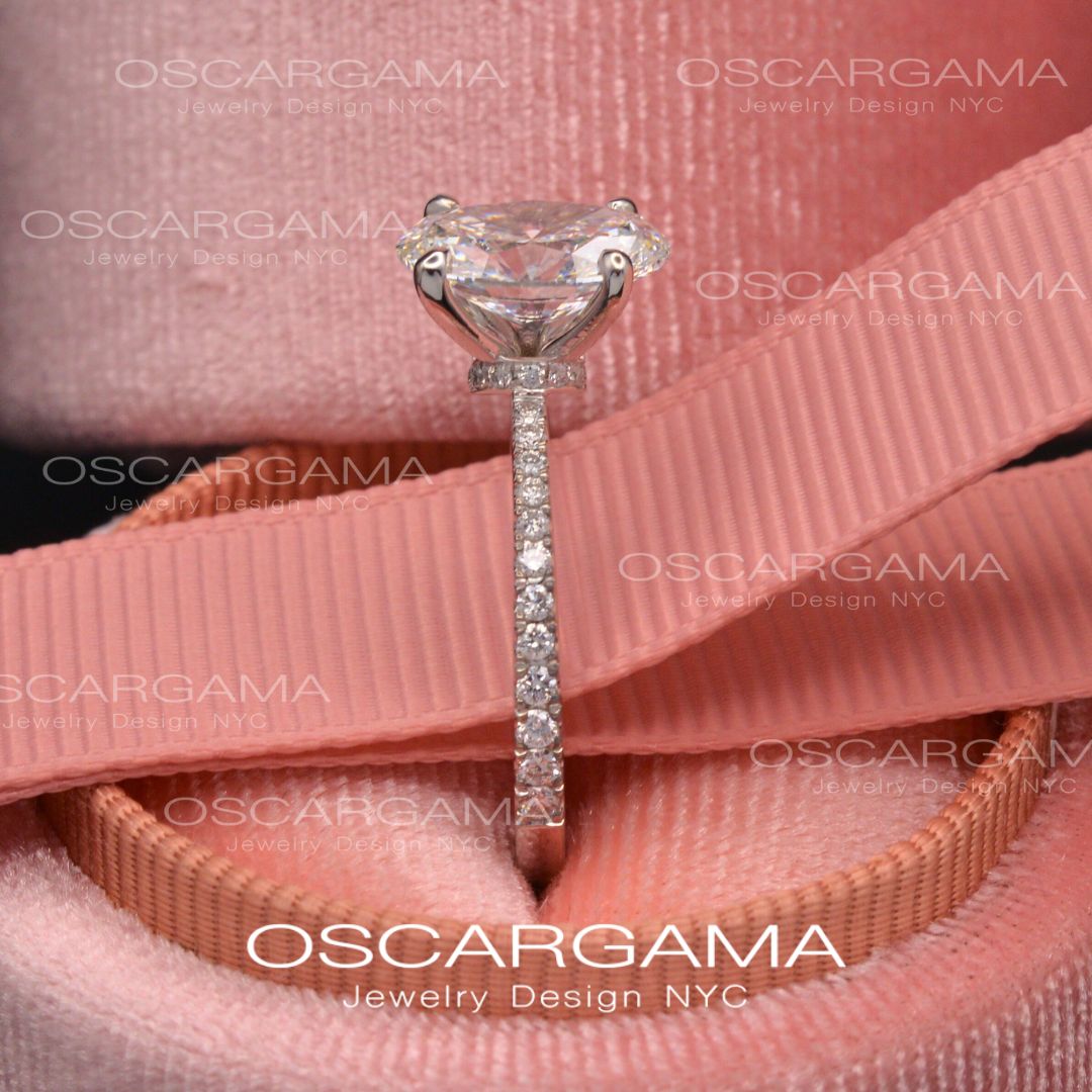 Classic Solitaire Oval engagement ring 2ct to 3ct lab Grown Diamond
