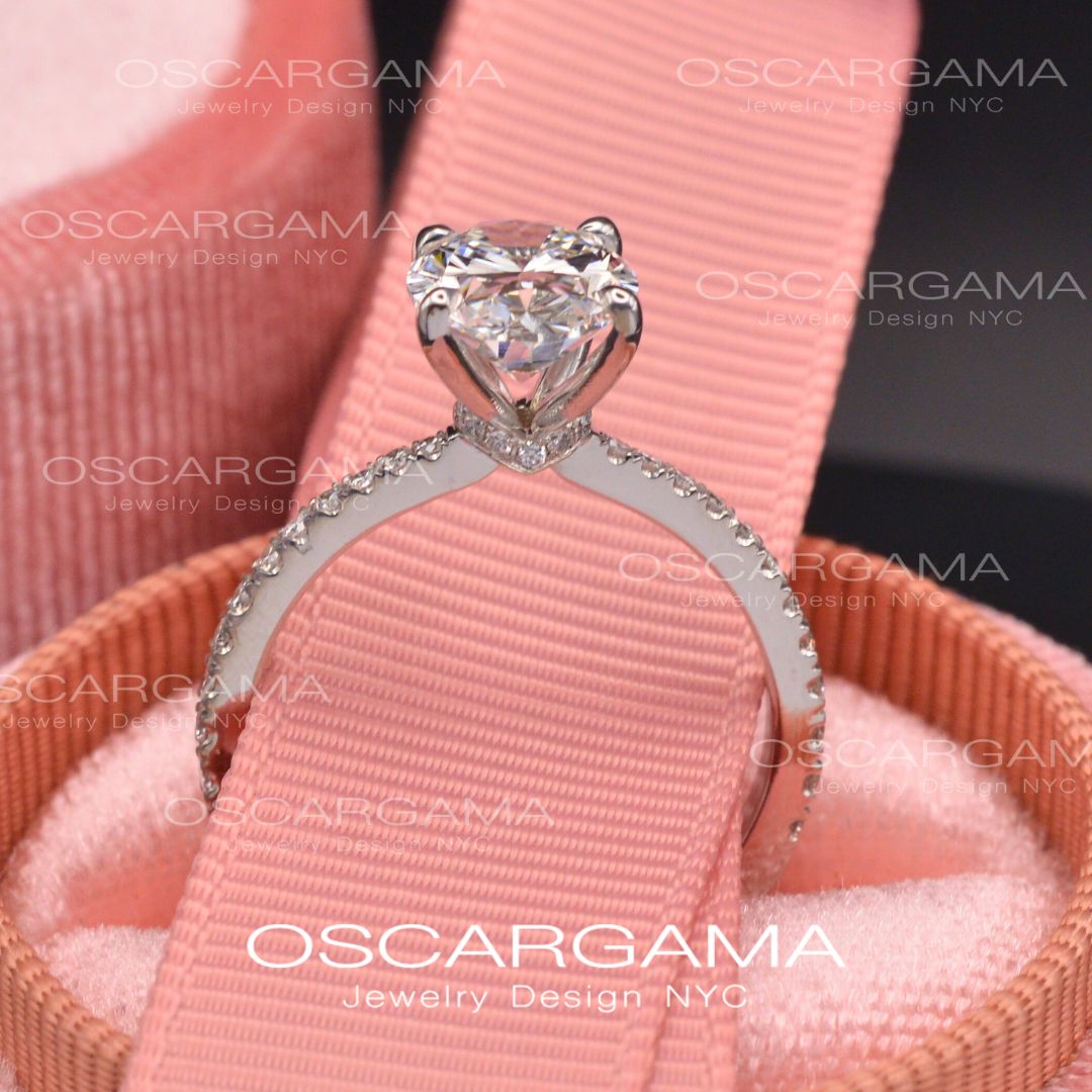 Classic Solitaire Oval engagement ring 2ct to 3ct lab Grown Diamond