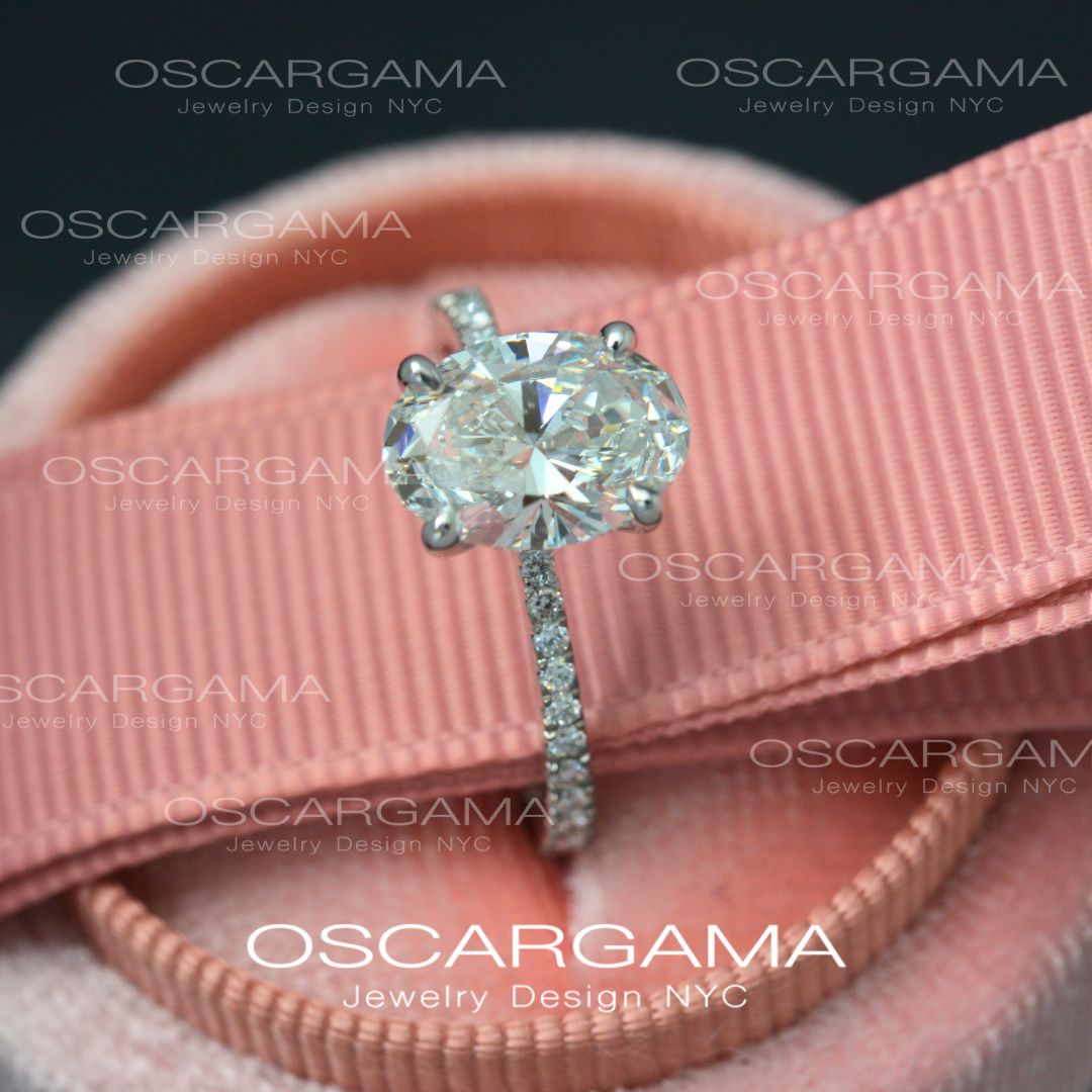 Classic Solitaire Oval engagement ring 2ct to 3ct lab Grown Diamond