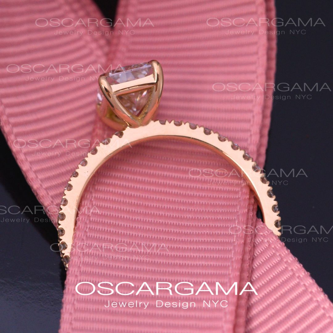 Classic Radiant Diamond Engagement Ring Yellow Gold