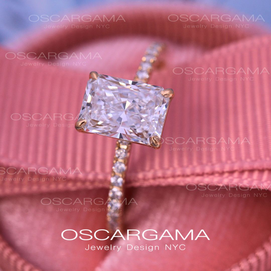 Classic Radiant Diamond Engagement Ring Yellow Gold