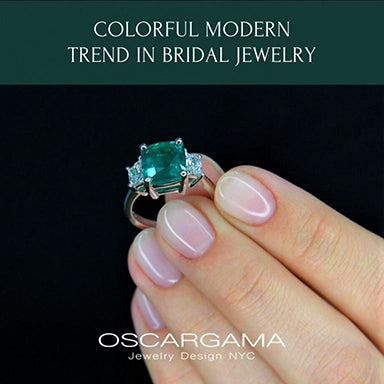 Colorful modern trend in bridal jewelry