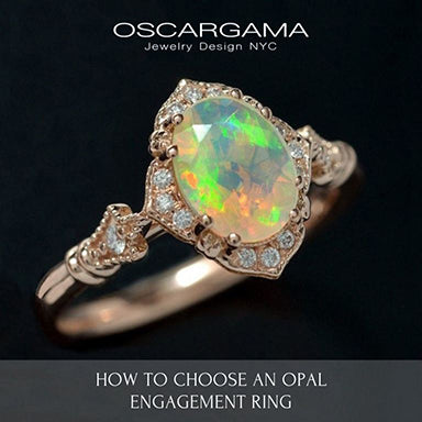 Engagement ring with opal