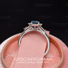 Blue Diamond halo engagement ring