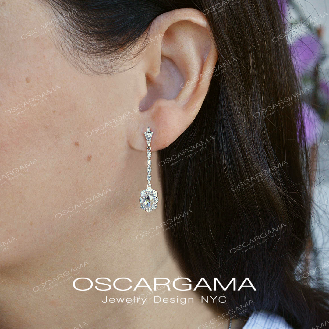 Art Deco Celestial Dangle Earring