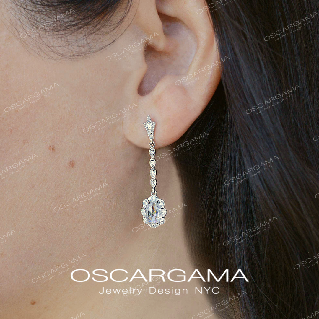 Art Deco Celestial Dangle Earring