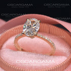 Classic Oval Solitaire 2ct to 3ct lab Grown Diamond engagement ring yellow gold