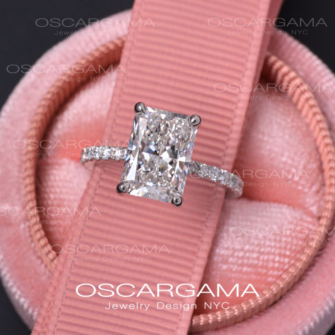 Classic Radiant Diamond Engagement Ring White Gold