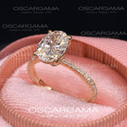 Classic Oval Solitaire 2ct to 3ct lab Grown Diamond engagement ring yellow gold