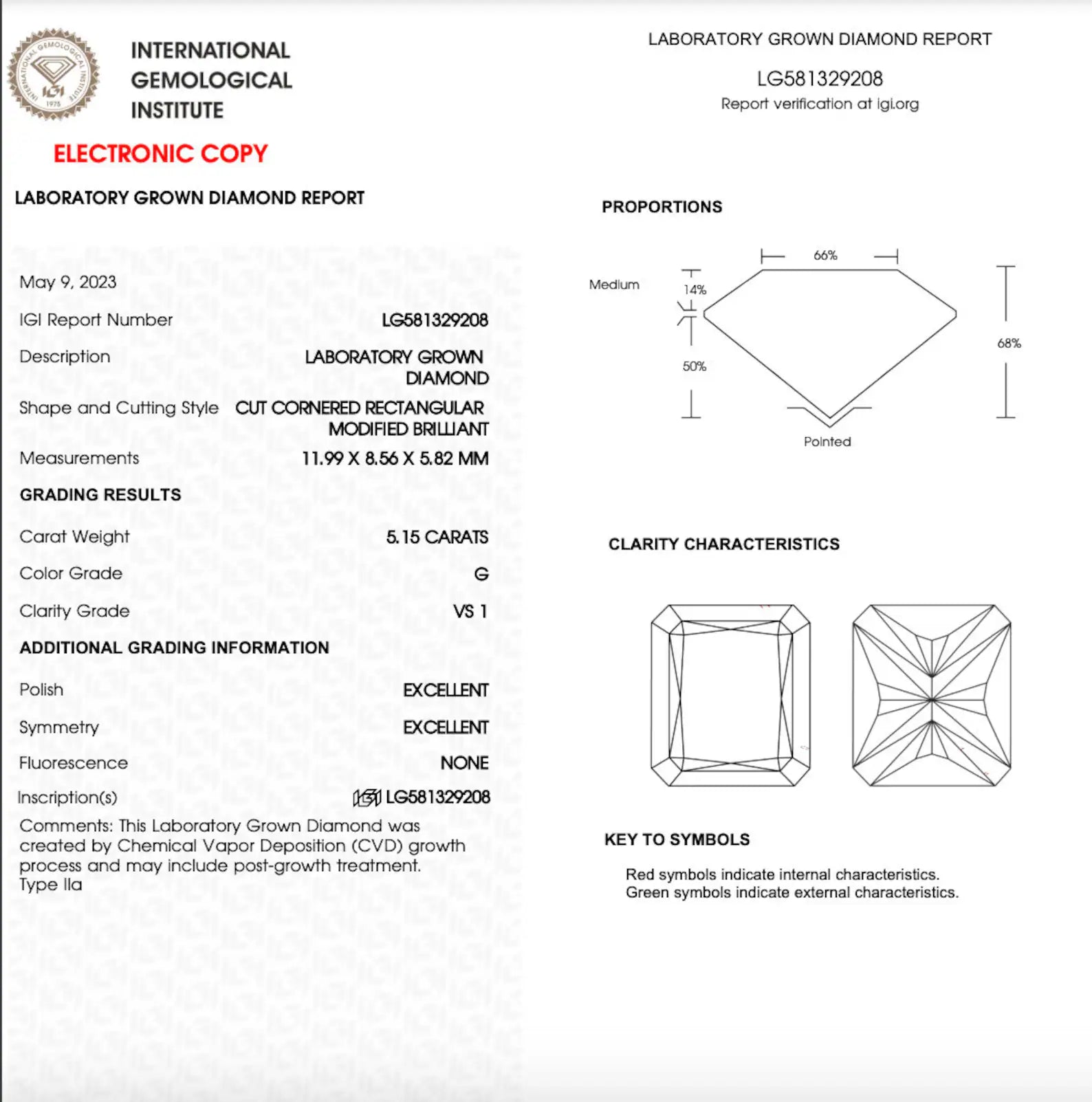 5ct Radiant Solitaire Diamond Engagement ring Lab Grown Diamond